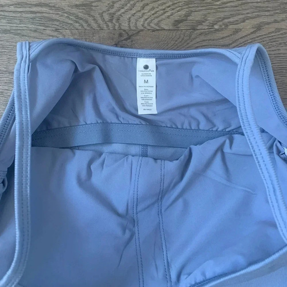 Yogalicious Illusion Ribbed Lotus Short Romper - Size M - Light Blue - NWT - Picture 10 of 13